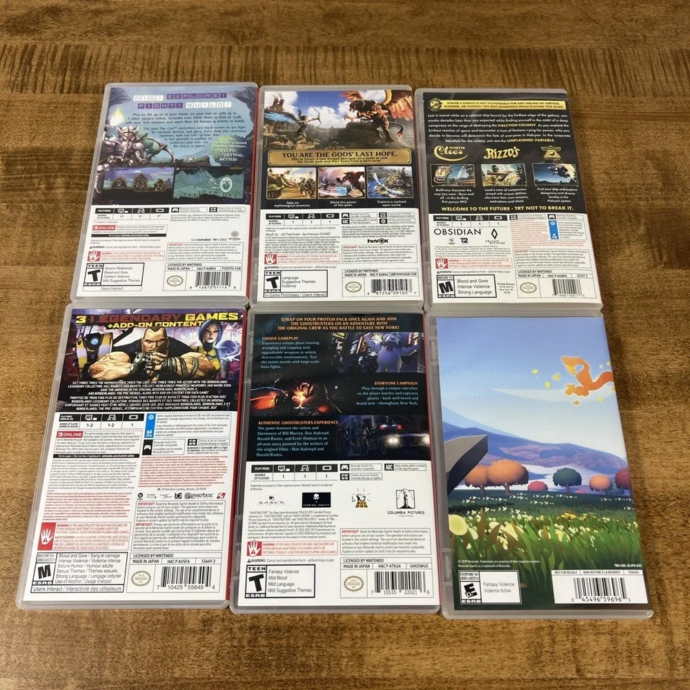 Lot of 6 Nintendo Switch Games Terraria, Immortals Fenyx Rising, The Outer World